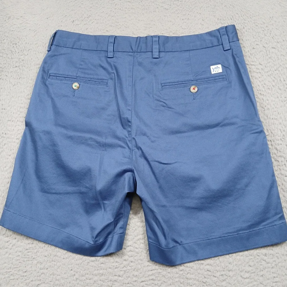 Southern Tide Flat Front Shorts Men's 32 Blue‎ Stretch Cotton Chino